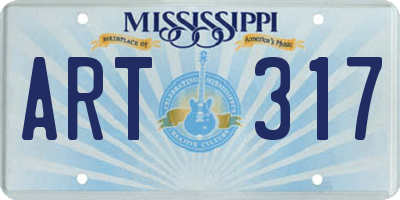 MS license plate ART317