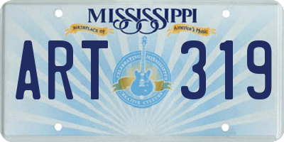 MS license plate ART319