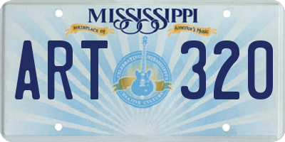MS license plate ART320