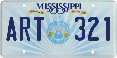 MS license plate ART321