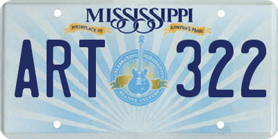 MS license plate ART322