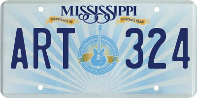 MS license plate ART324