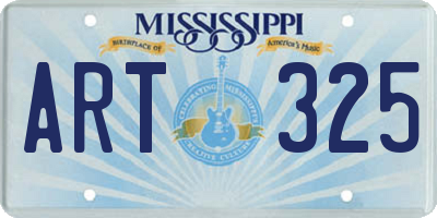 MS license plate ART325