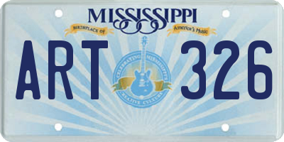 MS license plate ART326