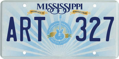 MS license plate ART327