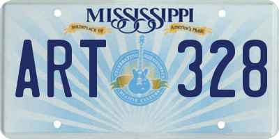 MS license plate ART328