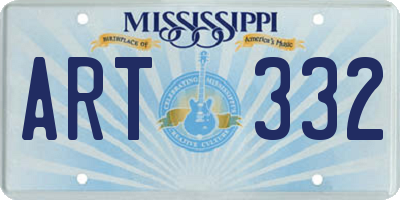 MS license plate ART332