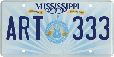 MS license plate ART333