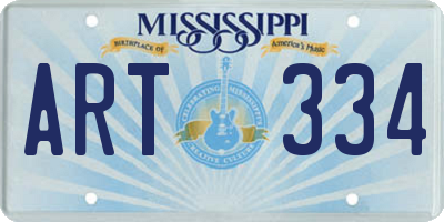 MS license plate ART334
