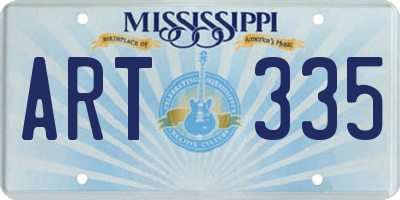 MS license plate ART335