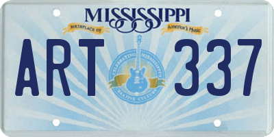 MS license plate ART337