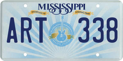 MS license plate ART338