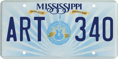 MS license plate ART340