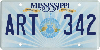 MS license plate ART342