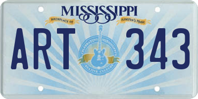 MS license plate ART343