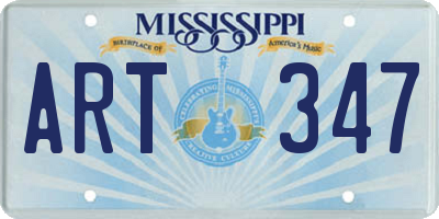 MS license plate ART347