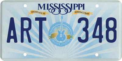 MS license plate ART348