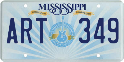 MS license plate ART349