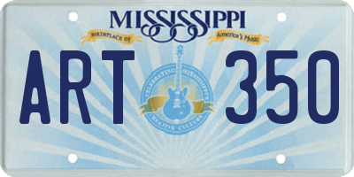 MS license plate ART350
