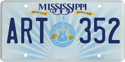 MS license plate ART352