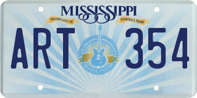 MS license plate ART354
