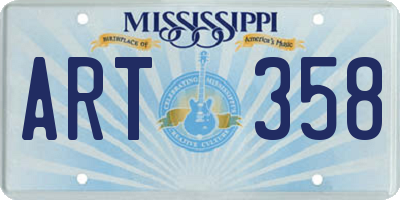 MS license plate ART358