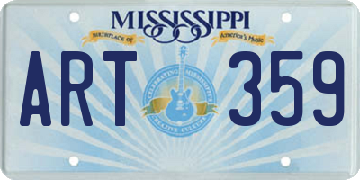 MS license plate ART359