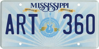 MS license plate ART360
