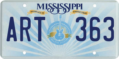 MS license plate ART363
