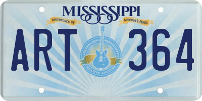 MS license plate ART364