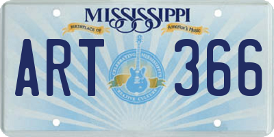 MS license plate ART366