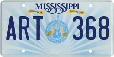 MS license plate ART368