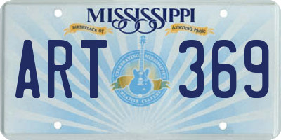 MS license plate ART369
