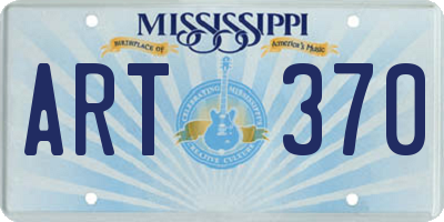 MS license plate ART370