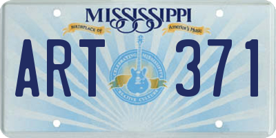 MS license plate ART371