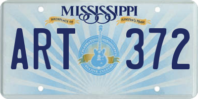 MS license plate ART372