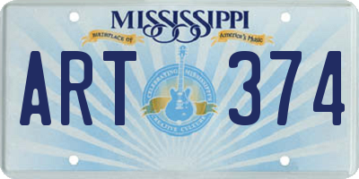 MS license plate ART374