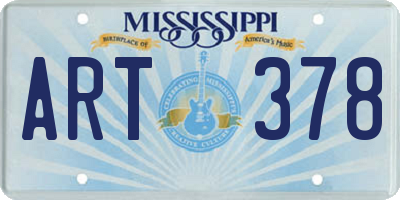 MS license plate ART378