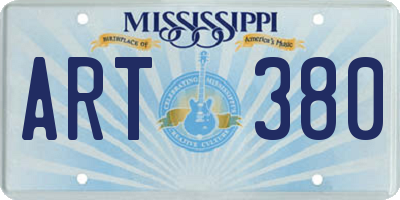 MS license plate ART380