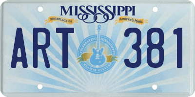 MS license plate ART381
