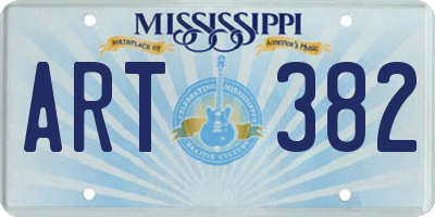 MS license plate ART382