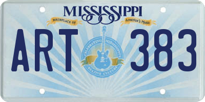 MS license plate ART383