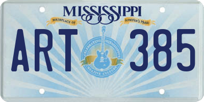 MS license plate ART385