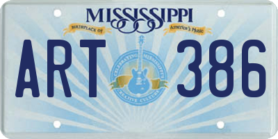 MS license plate ART386