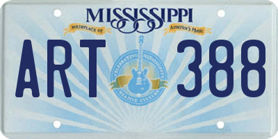 MS license plate ART388