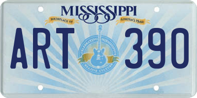 MS license plate ART390