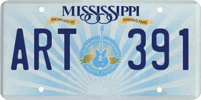 MS license plate ART391