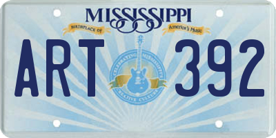 MS license plate ART392
