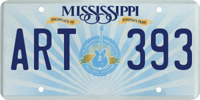 MS license plate ART393