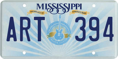 MS license plate ART394
